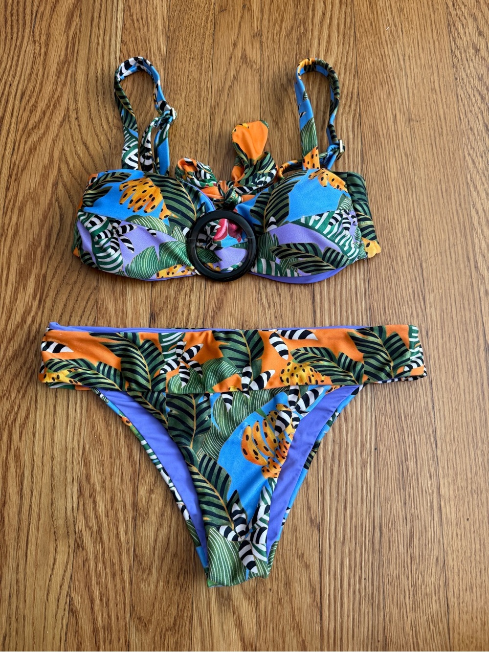 Farm Rio striped bananas swim beach bikini XS/S